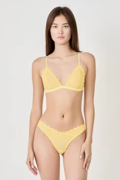 Discount ETAM Sujetador triángulo con bordado AMARILLO &Aacute;CIDO