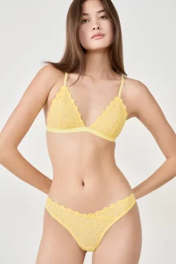 Discount ETAM Sujetador triángulo con bordado AMARILLO &Aacute;CIDO