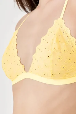 Discount ETAM Sujetador triángulo con bordado AMARILLO &Aacute;CIDO