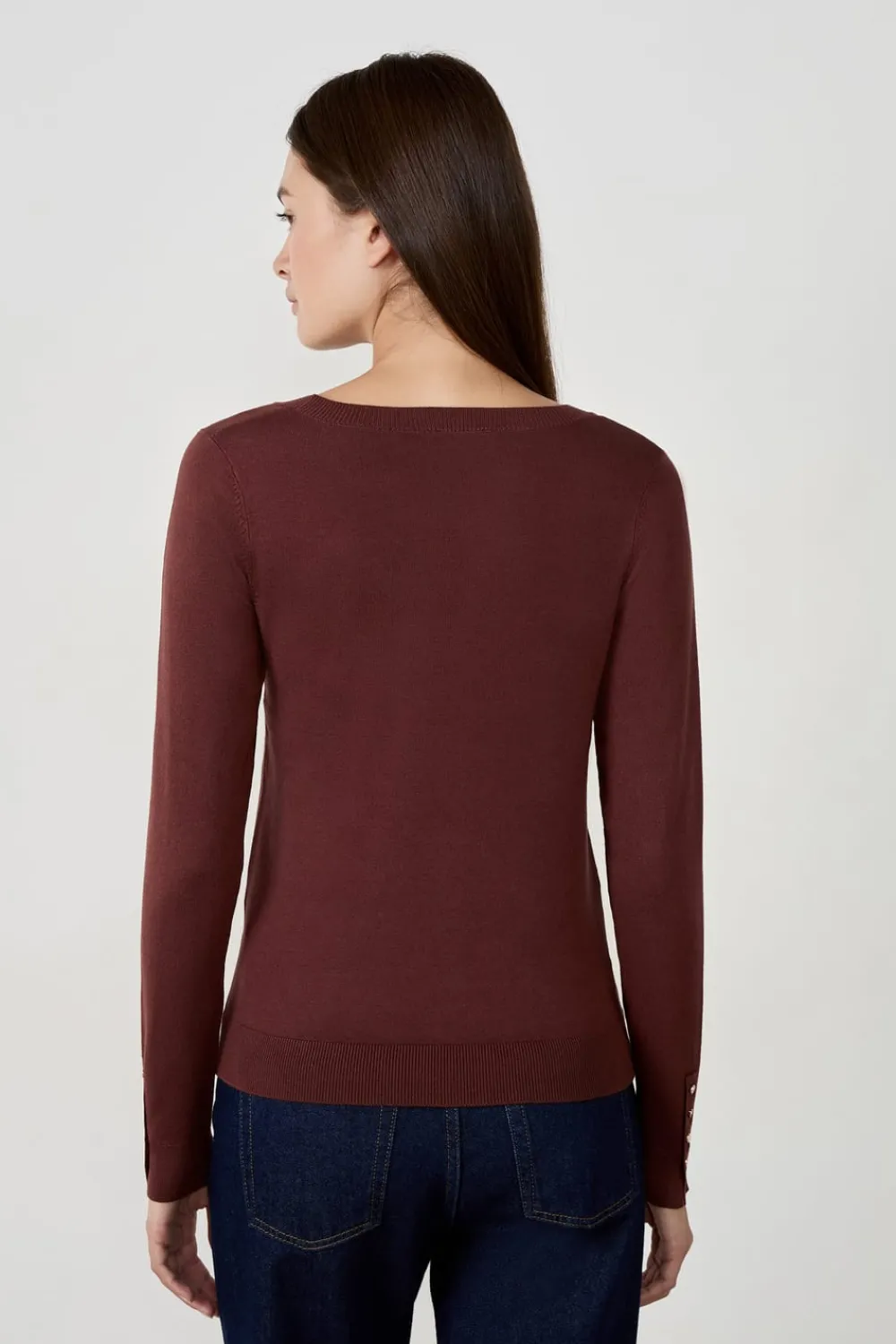 New ETAM Suéter cuello en V MARRÓN
