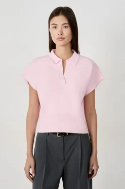 Discount ETAM Suéter sin mangas cuello Polo ROSA EMPOLVADOS