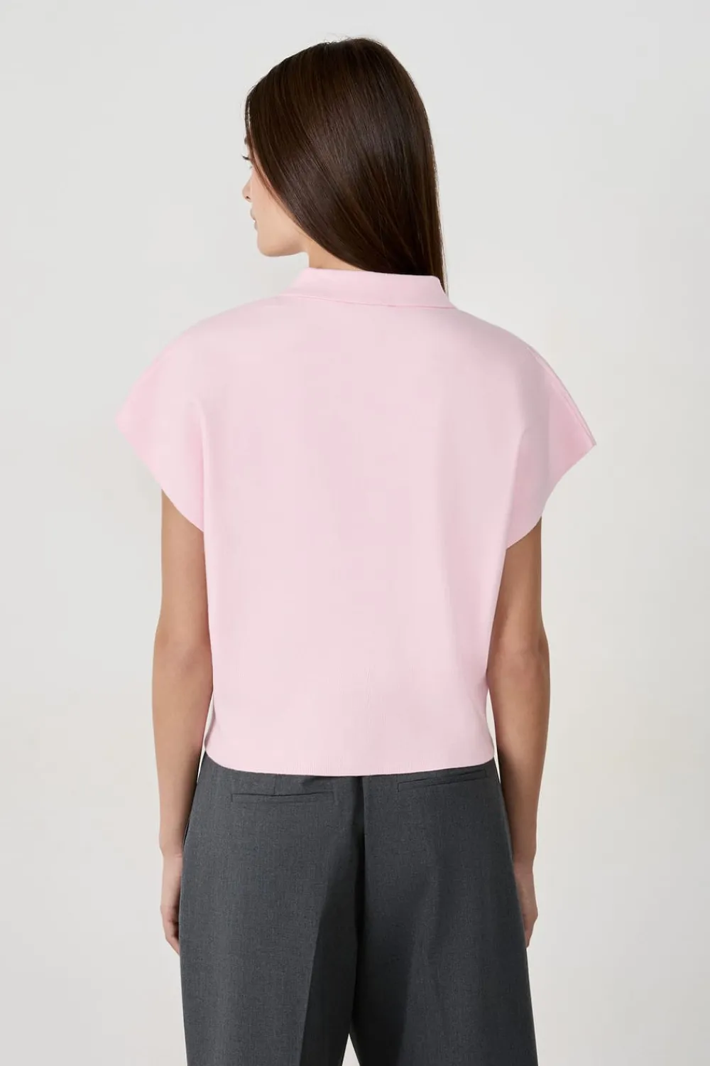Discount ETAM Suéter sin mangas cuello Polo ROSA EMPOLVADOS