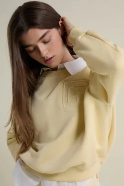 Clearance ETAM Sweatshirt manches longues VANILLE