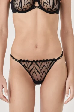 Best ETAM Tanga bordado NEGRO