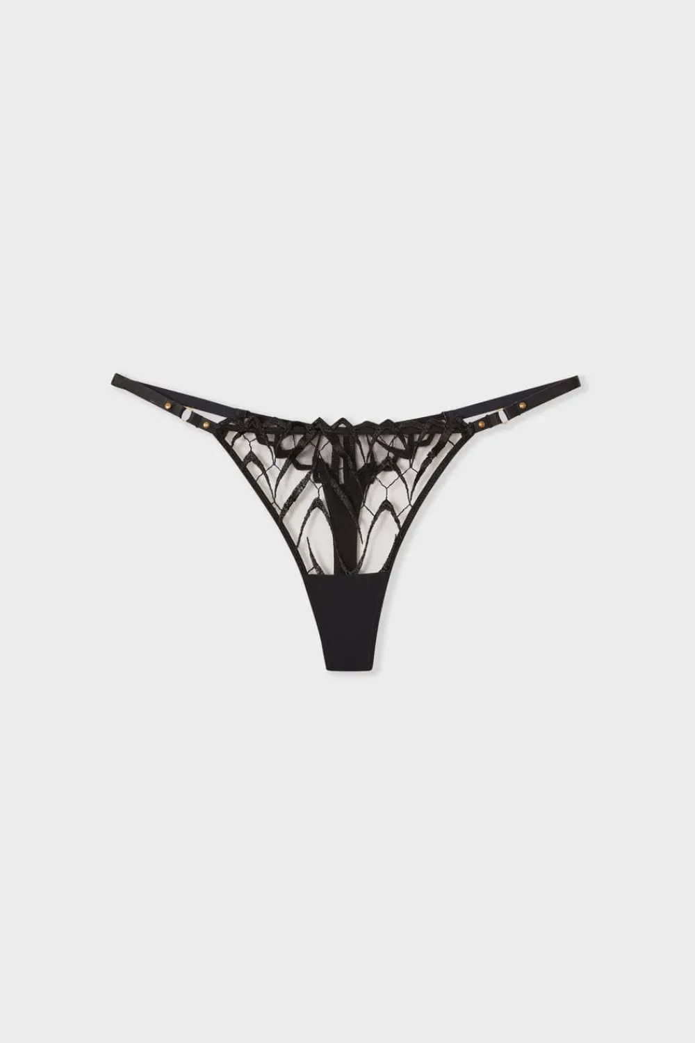 Best ETAM Tanga bordado NEGRO