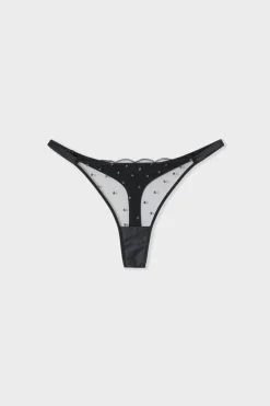Online ETAM Tanga bordado NEGRO