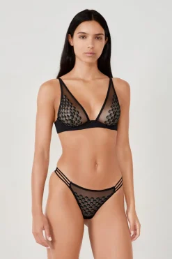 Sale ETAM Tanga con bordado NEGRO