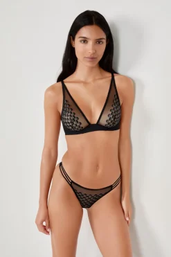 Sale ETAM Tanga con bordado NEGRO