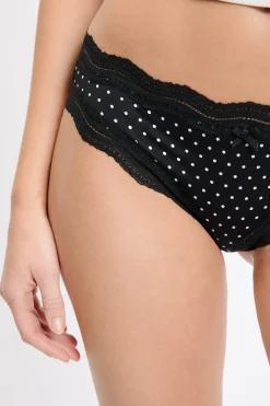 Clearance ETAM Tanga con bordes de encaje de microfibra IMP FD NEGRO