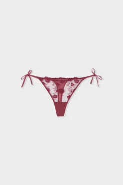 New ETAM Tanga con lazada de tul bordado GRENADINE