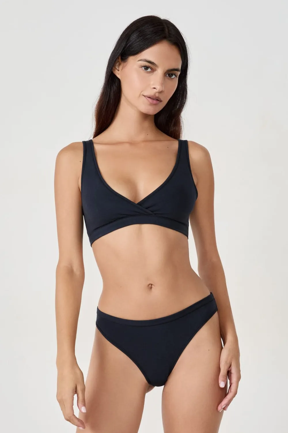 Best ETAM Tanga de algodón NEGRO