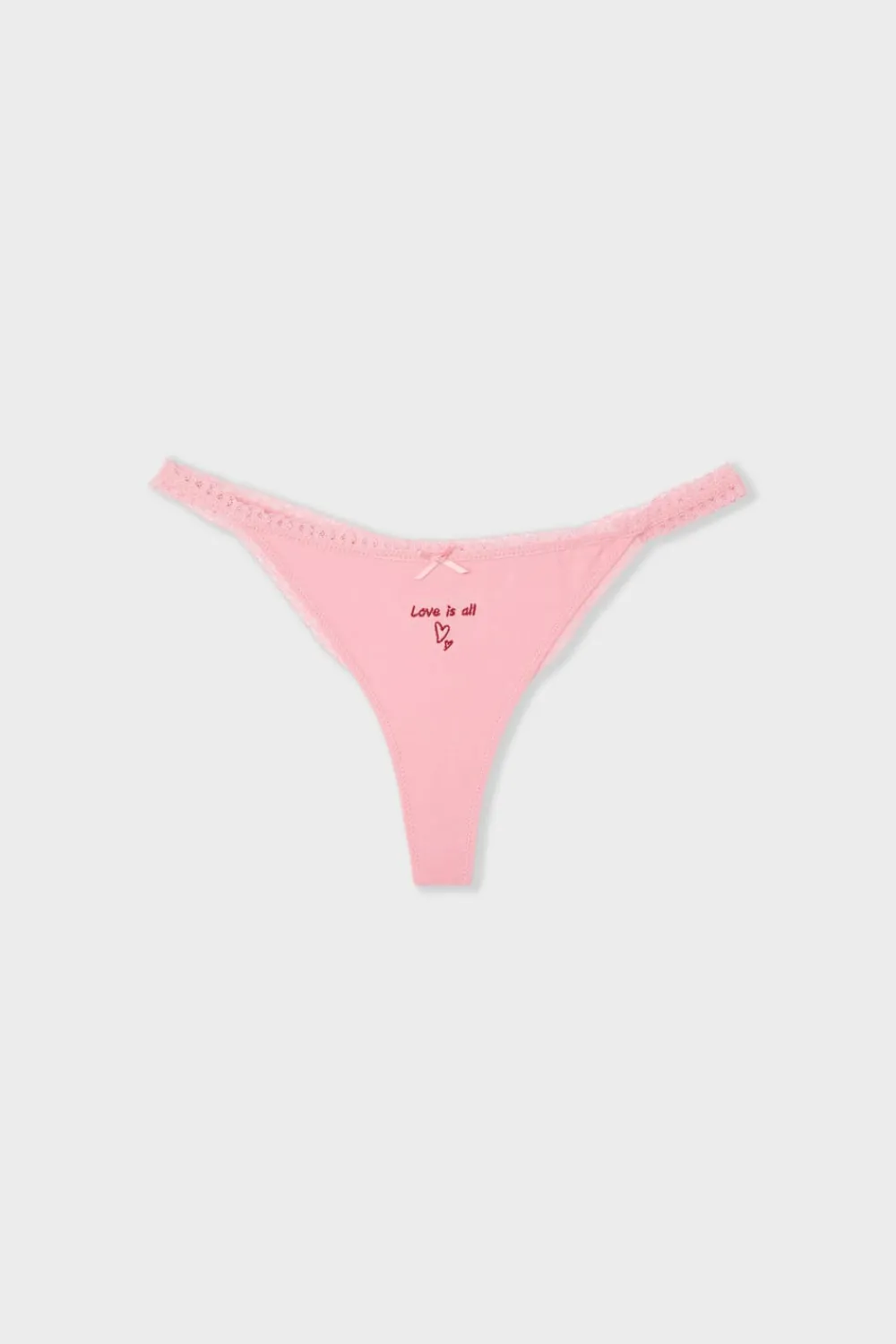 ETAM Tanga de algodón ROSA