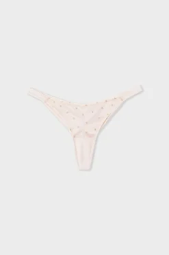 New ETAM Tanga de bordado ROSA POLVO