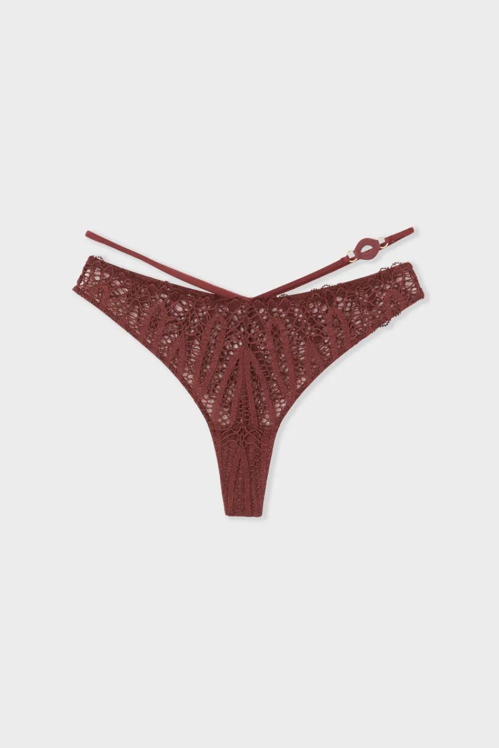 Discount ETAM Tanga de encaje BURDEOS GRANATE