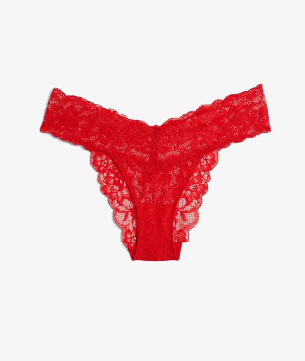Clearance ETAM Tanga de encaje ROJO