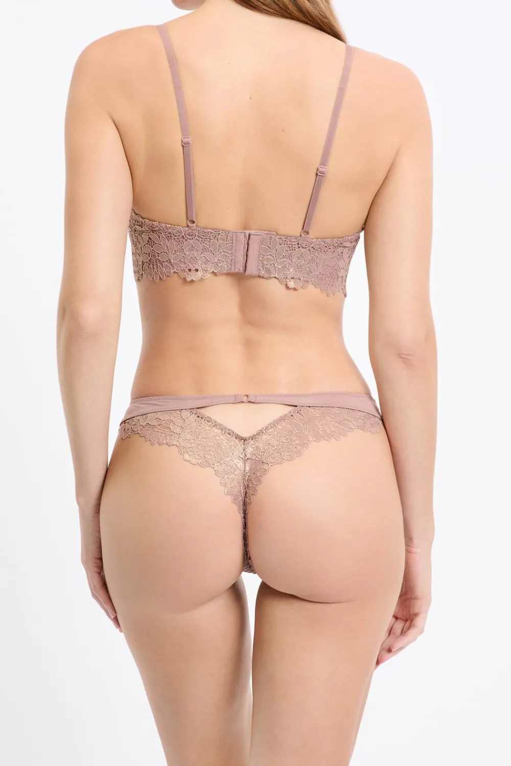 New ETAM Tanga de encaje TOPO