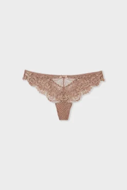 New ETAM Tanga de encaje TOPO