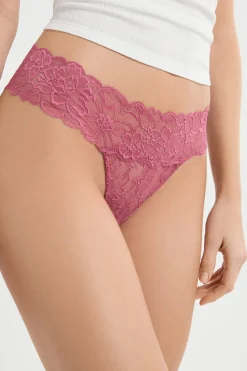 Online ETAM Tanga de encaje BLUSH