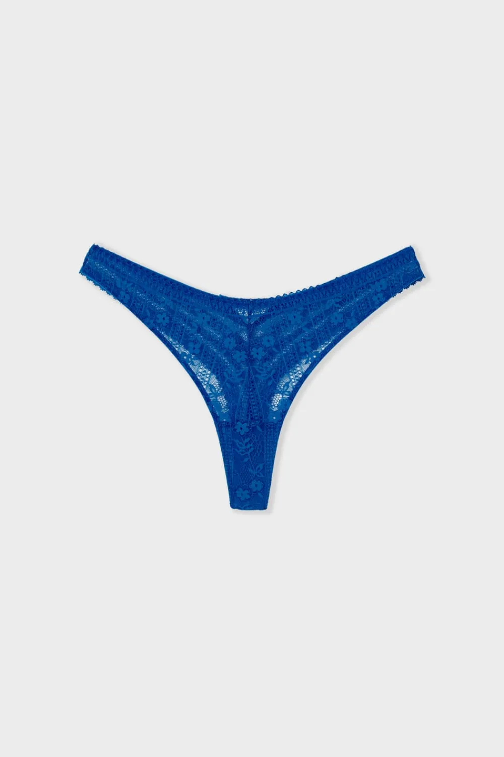 Discount ETAM Tanga de encaje AZUL VIVO