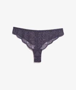 ETAM Tanga de encaje ANTRACITA
