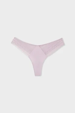 Best ETAM Tanga de encaje LILA