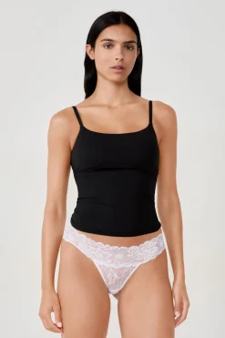 Clearance ETAM Tanga de encaje BLANCO