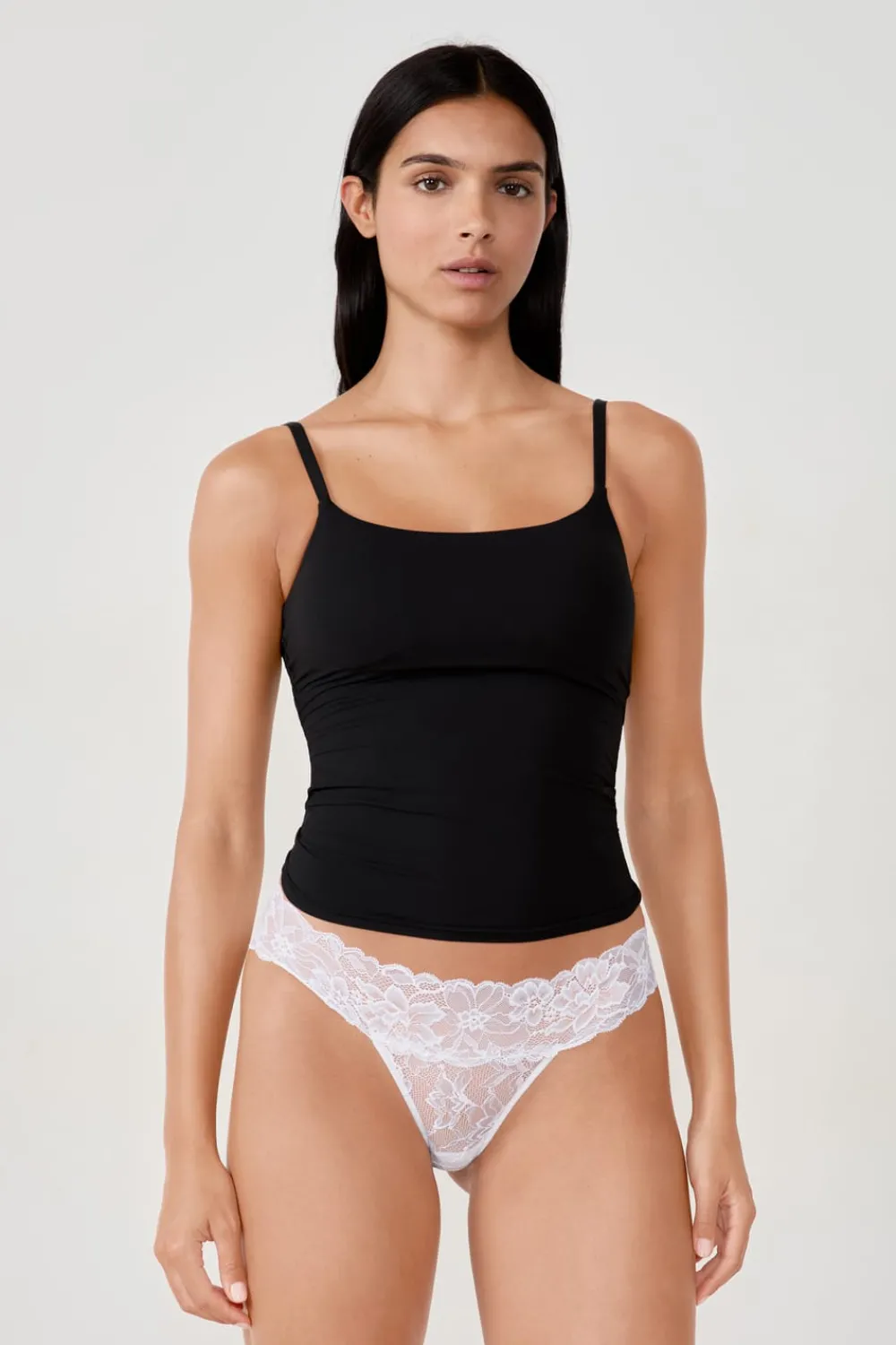 Clearance ETAM Tanga de encaje BLANCO