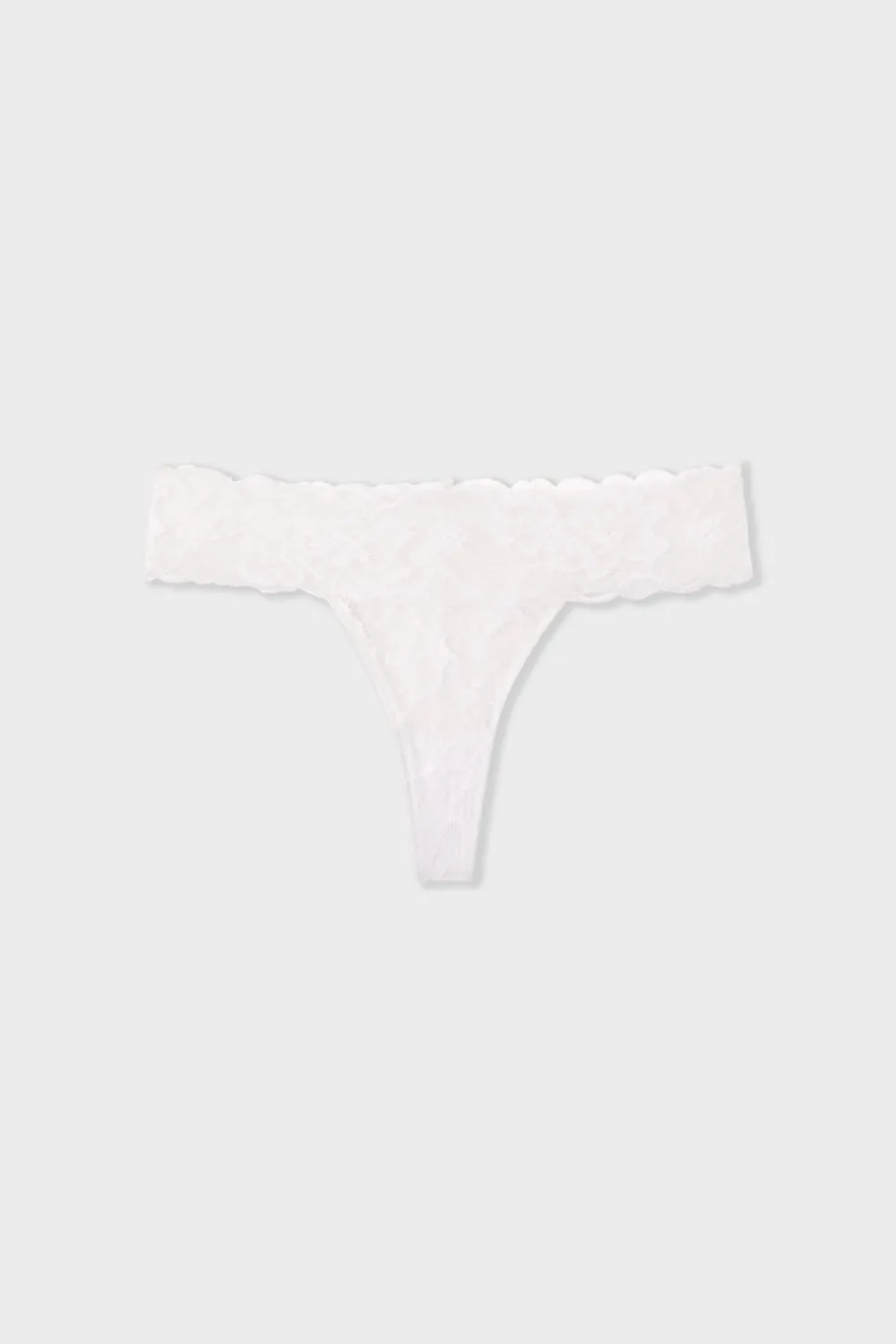 Clearance ETAM Tanga de encaje BLANCO
