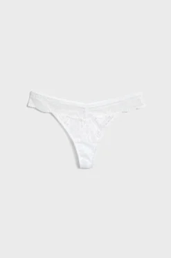 Sale ETAM Tanga de encaje BLANCO