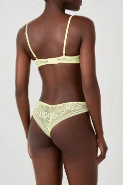 Outlet ETAM Tanga de encaje AMARILLO P&Aacute;LIDO