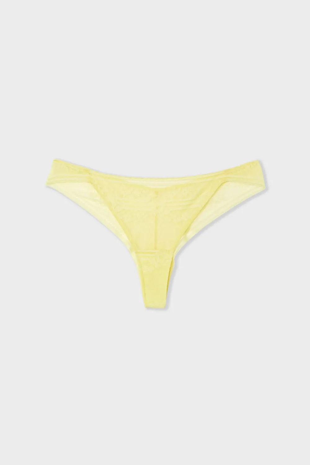 Outlet ETAM Tanga de encaje AMARILLO PÁLIDO