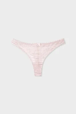 Sale ETAM Tanga de encaje ROSA CLARO