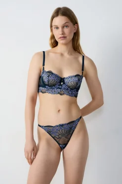 Clearance ETAM Tanga de encaje AZUL NOCHE