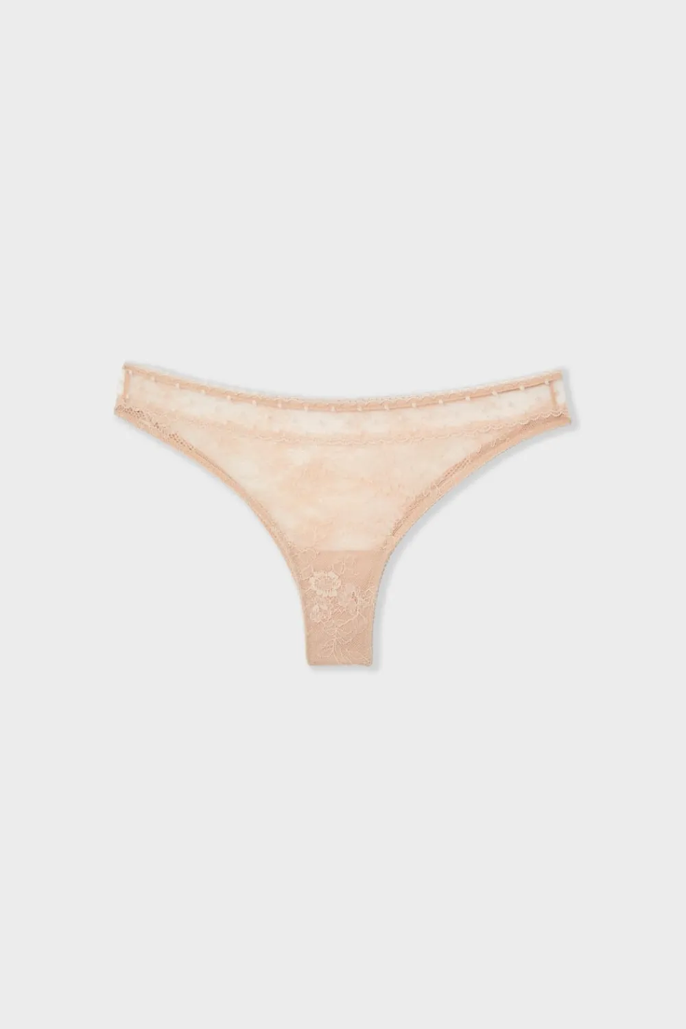 Best ETAM Tanga de encaje rosa nude