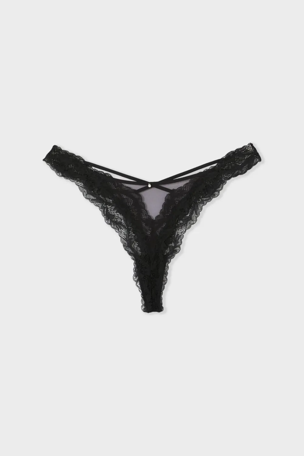 Best ETAM Tanga de encaje NEGRO