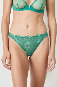 Hot ETAM Tanga de encaje VERDE OSCURO