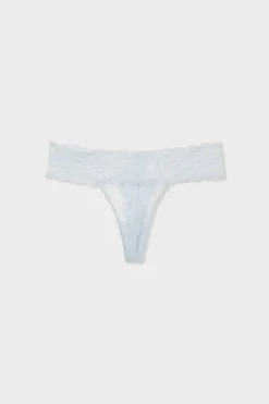 New ETAM Tanga de encaje AZUL