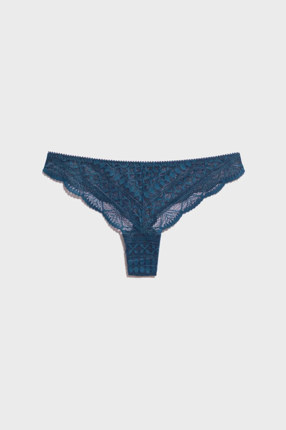 Outlet ETAM Tanga de encaje AZUL TINTA