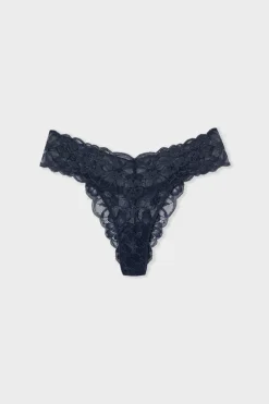 New ETAM Tanga de encaje TINTA
