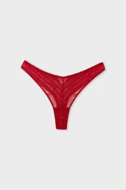 Clearance ETAM Tanga de encaje ROJO