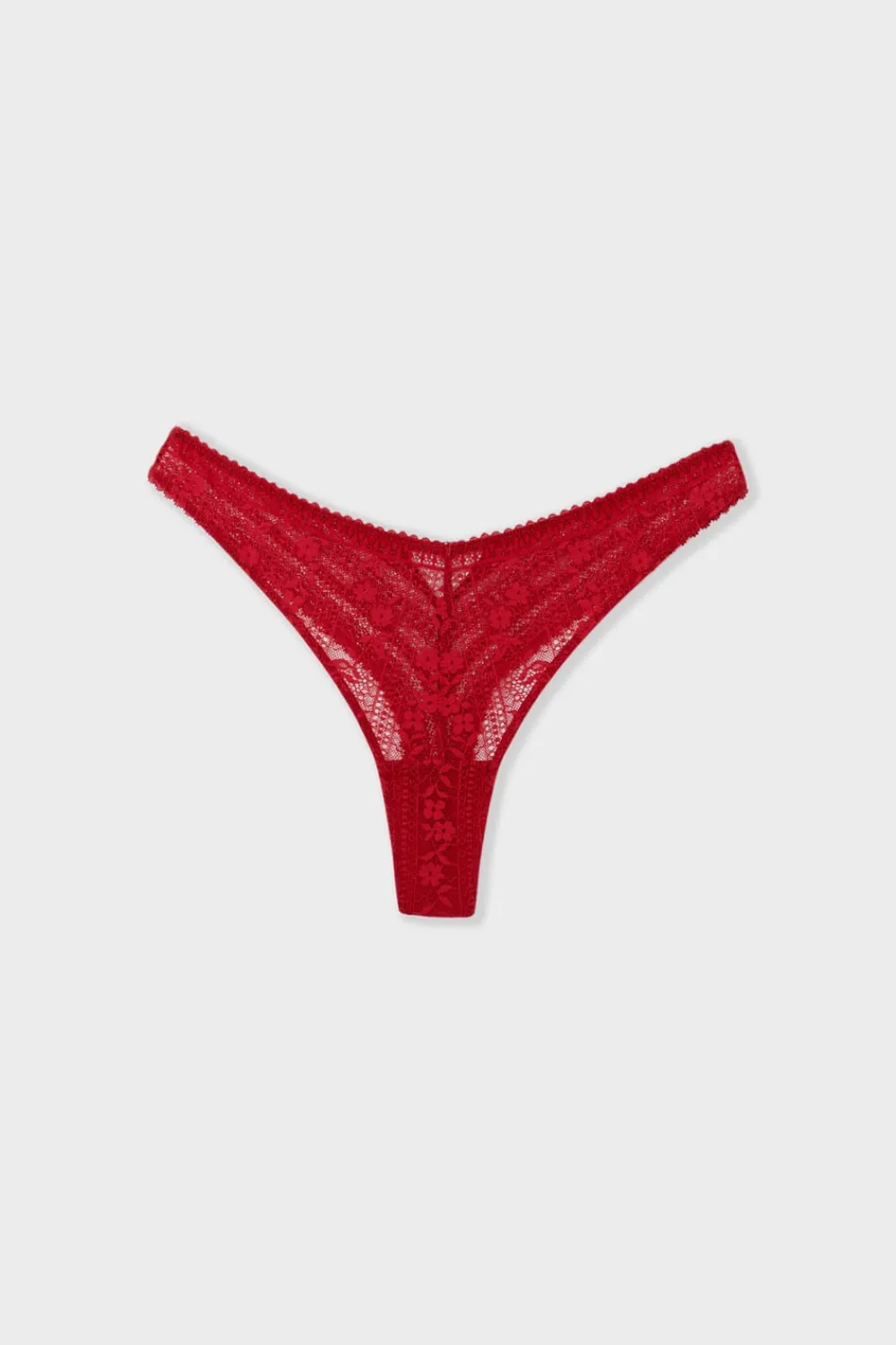 Clearance ETAM Tanga de encaje ROJO