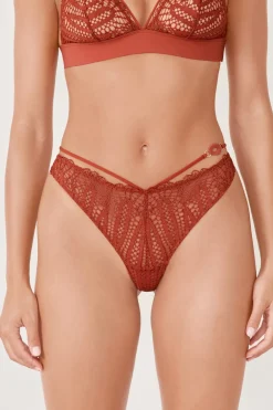 ETAM Tanga de encaje MARR&Oacute;N