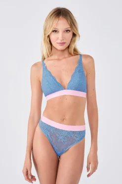 Best ETAM Tanga de encaje x Lemonade Dolls BLEU