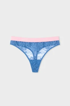 Best ETAM Tanga de encaje x Lemonade Dolls BLEU