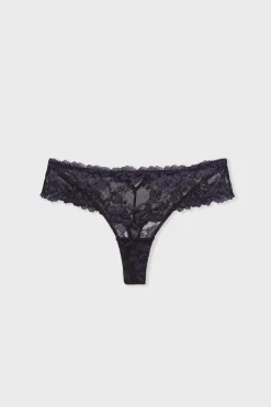 Best ETAM Tanga de encaje y tul AZUL NOCHE