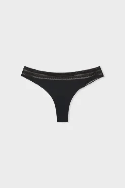 Best ETAM Tanga de microfibra NEGRO