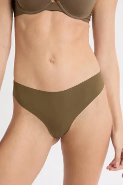 Sale ETAM Tanga de microfibra VERDE