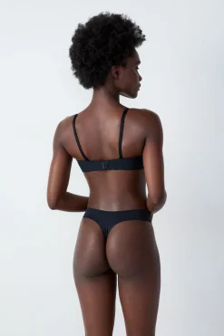 Discount ETAM Tanga de microfibra NEGRO