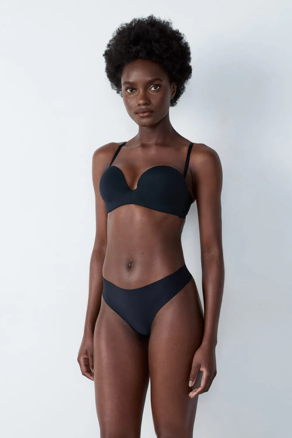 Discount ETAM Tanga de microfibra NEGRO