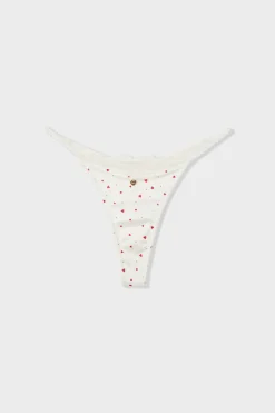Online ETAM Tanga de microfibra con estampado de corazones IMP FD CRUDO